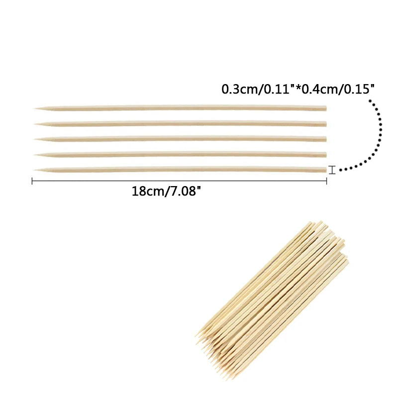 Bamboo BBQ Skewers 18cm | Disposable Kebab & Fruit Sticks BBQ Bamboo Skewers Axl