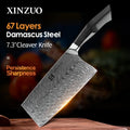 XINZUO 7.3" Damascus Steel Cleaver Knife – 67-Layer G10 Handle Damascus Cleaver Knife Axl Default Title