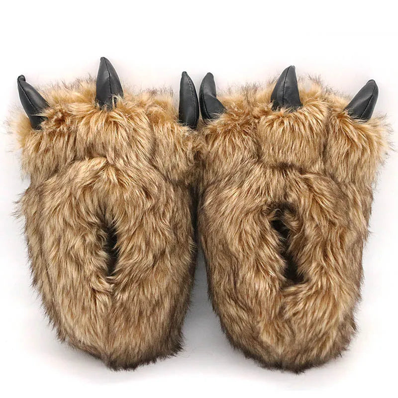 Lorilury Bear Paw Slippers – Fluffy Novelty Indoor Shoes Unisex Novelty Indoor Slippers Axl