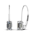 Huitan Mosaic Square CZ Drop Earrings – Silver Women's Jewelry CZ Drop Earrings Axl Silver Plated WHITE