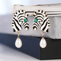 Huitan Animal Dangle Earrings – Imitation Pearl Drop Drop Dangle Earrings Axl Gold-color green