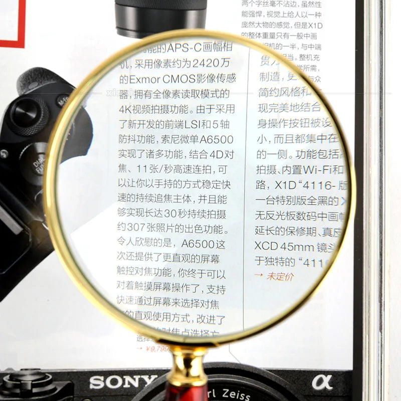 10x LED Handheld Magnifying Glass – Jade Handle & Gold Frame LED Handheld Magnifier Axl