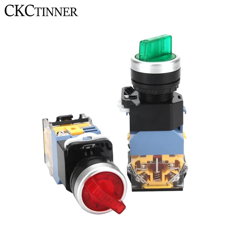 22mm Latching Rotary Selector Switch 1NO/1NC with Pilot Light Rotary Selector Switch Axl