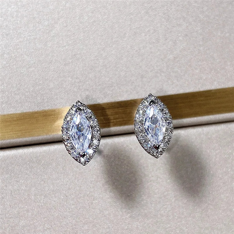 Huitan Marquise Cubic Zirconia Stud Earrings – Bridal & Daily Stud Earrings Axl