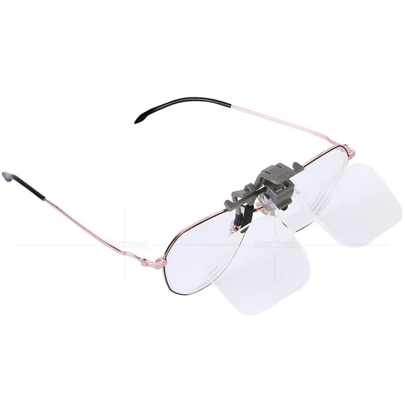 2x Clip-On Flip-Up Magnifying Glasses – Eyeglass Loupe Clip-On Magnifier Loupe Axl