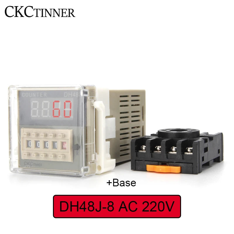DH48J-8 Preset Digital Counter LCD Relay 1–999900 | CKCTINNER Digital Preset Counter Axl AC 220V