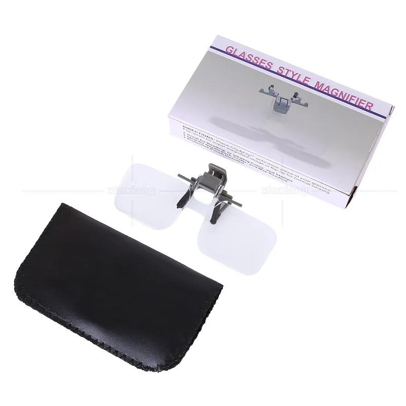 2x Clip-On Flip-Up Magnifying Glasses – Eyeglass Loupe Clip-On Magnifier Loupe Axl
