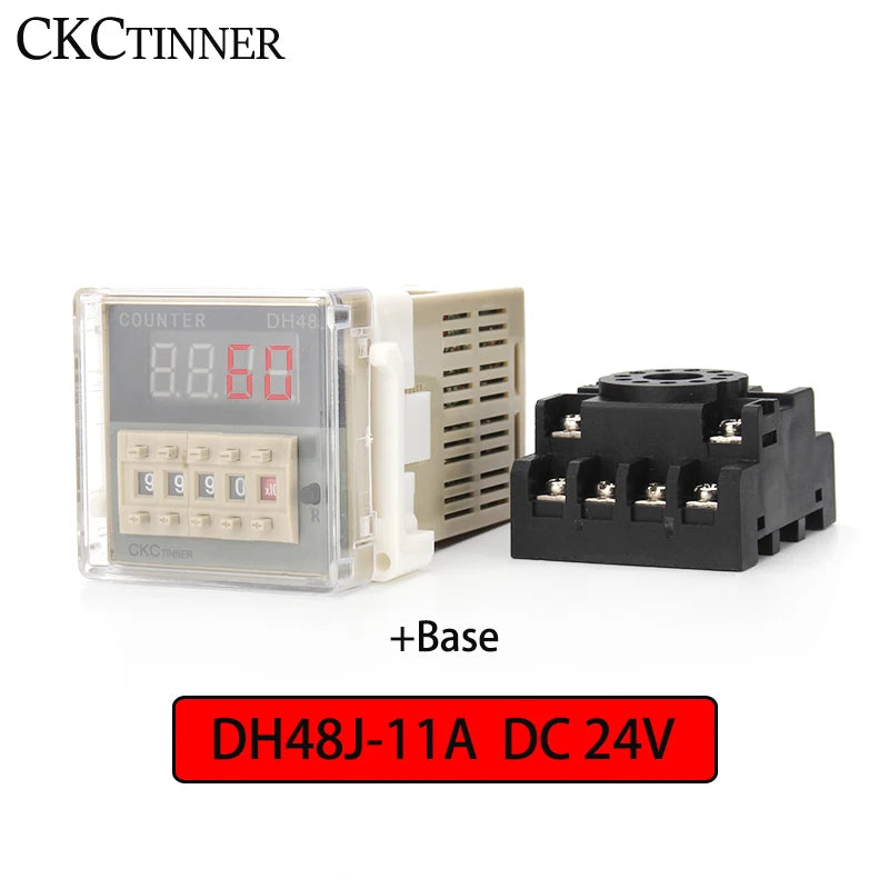 DH48J-11A Digital Counter Relay 11-Pin 12V–380V with Base Digital Counter Relay Axl DC24V