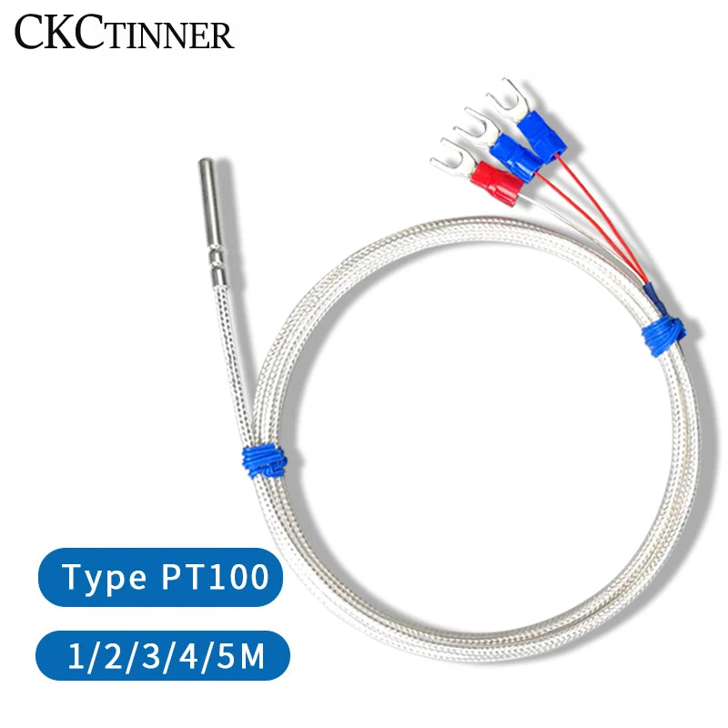 PT100 Stainless Steel RTD Temperature Sensor Probe | 0.5–5M Temperature Sensor Probe Axl PT100 Type 1M