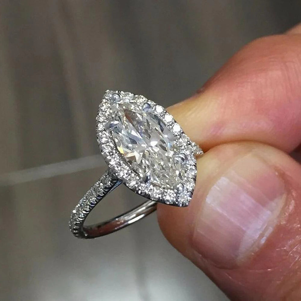 Huitan Marquise CZ Ring – Cubic Zirconia Women's Ring Fashion CZ Ring Axl