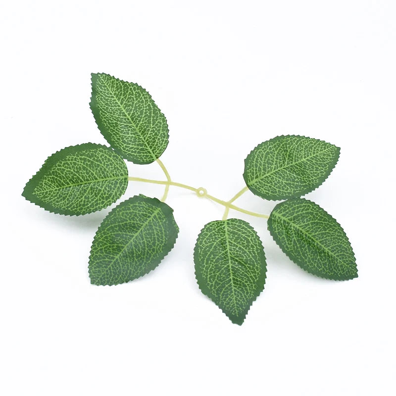 Silk Rose Leaves 20/50 Pcs – Wedding & DIY Floral Decor Artificial Silk Leaves Axl leaf 50pcs