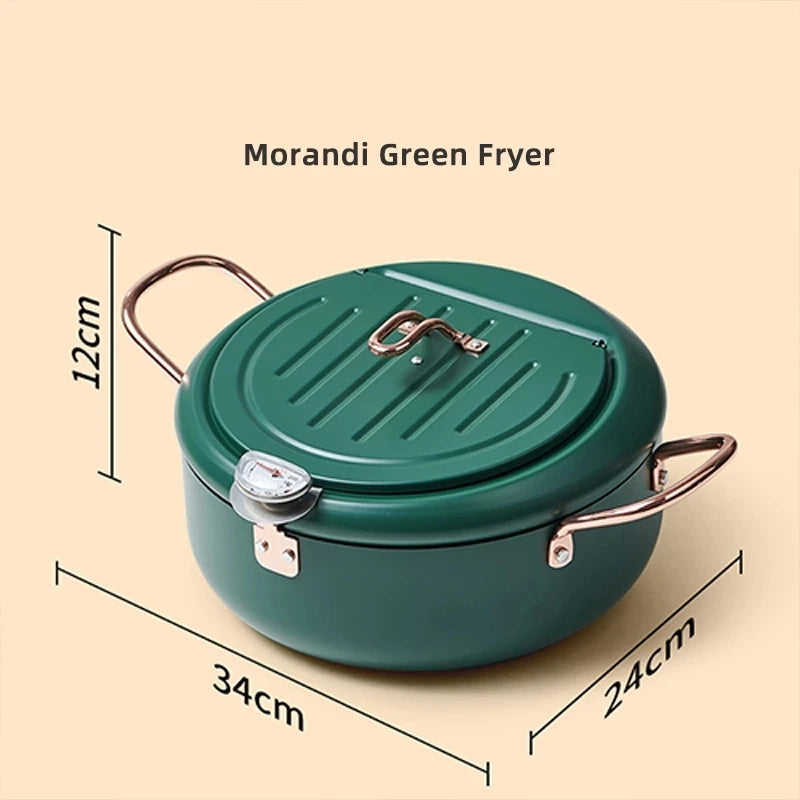 KEMORELA Stainless Steel Deep Fryer Pot with Temperature Display Deep Fryer Pot Axl