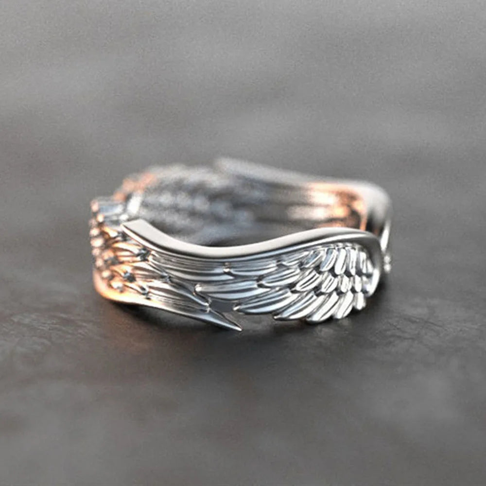 Huitan Women's Silver Wing Ring – Trendy Fashion Jewelry Fashion Ring Axl