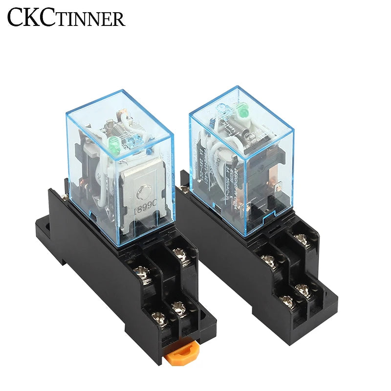 MY2NJ HH52P DPDT 8-Pin Electromagnetic Relay with Socket Base Electromagnetic Relay Axl
