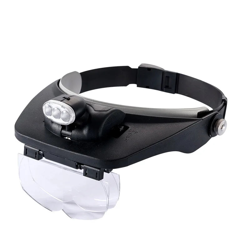 LED Headband Magnifier with Interchangeable Lenses | Jeweler Loupe Headband Magnifier Axl