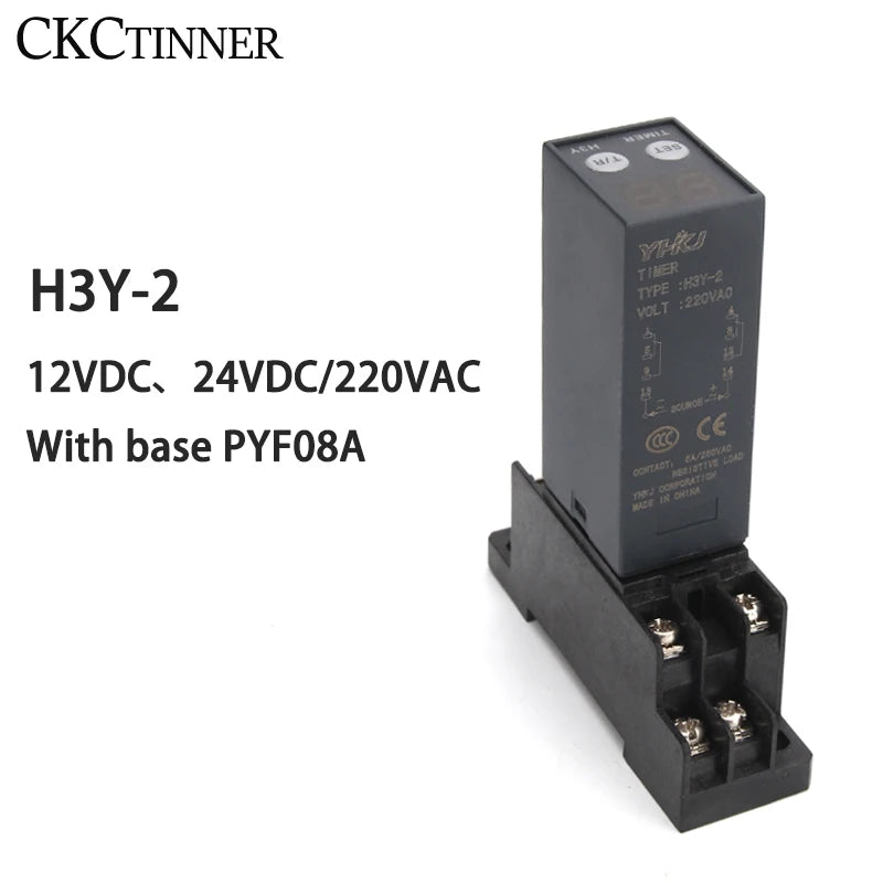 H3Y-2/H3Y-4 Digital Time Relay + Base Socket | 12V–220V Digital Time Relay Axl H3Y-2 AC220V