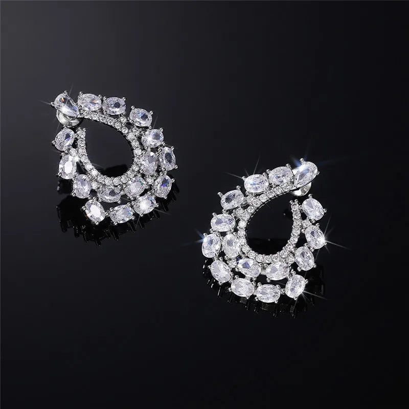 Huitan Cubic Zirconia Stud Earrings – Bridal & Daily Wear CZ Stud Earrings Axl