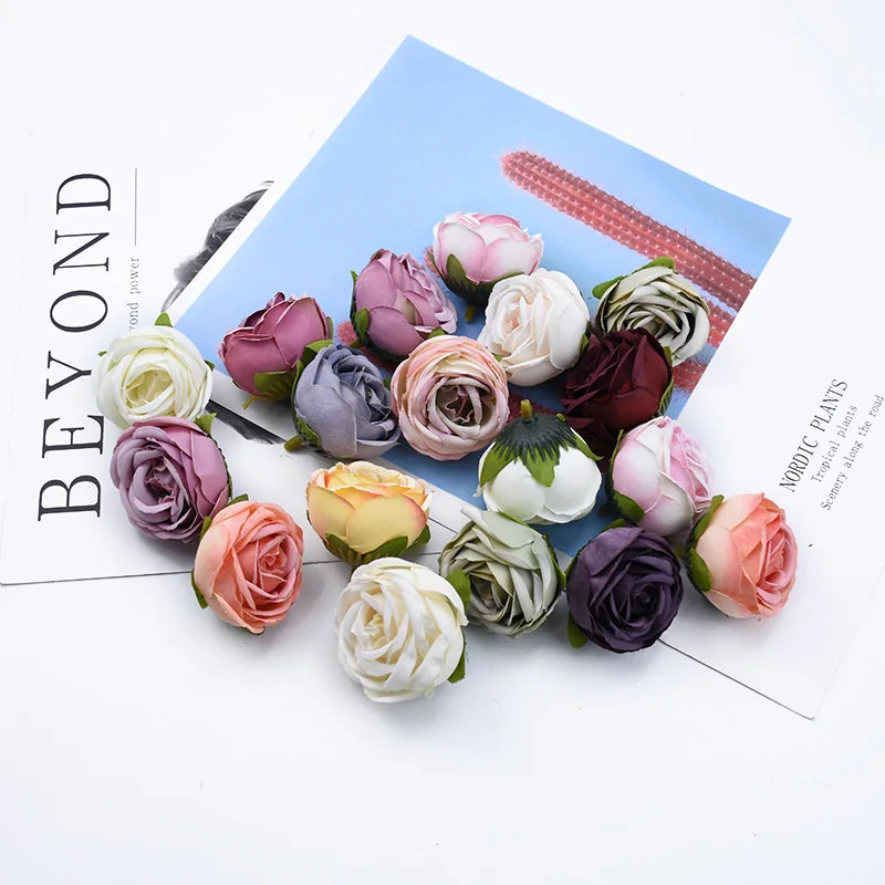 Silk Tea Rose Heads 10/20 Pcs – Artificial Flowers for Wedding Artificial Silk Flowers Axl