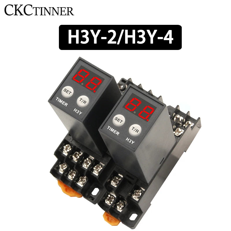 H3Y-2/H3Y-4 Digital Time Relay + Base Socket | 12V–220V Digital Time Relay Axl