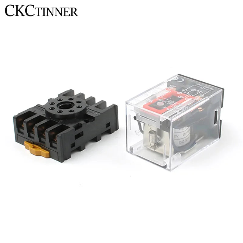 MK2P Electromagnetic Relay + PF083A Socket 8-Pin DC/AC Electromagnetic Relay Axl
