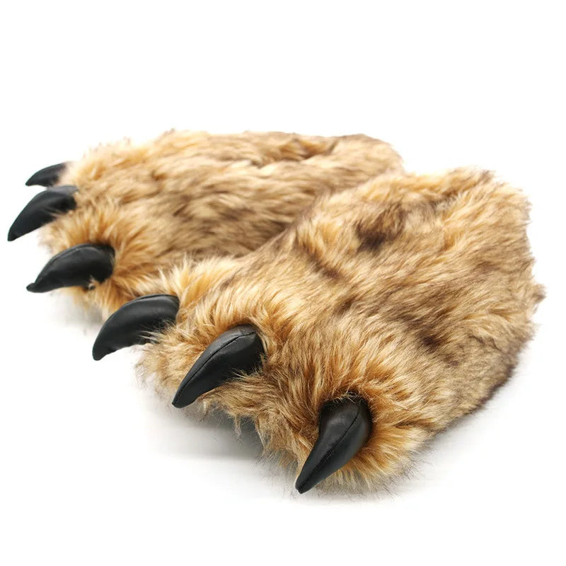 Lorilury Bear Paw Slippers – Fluffy Novelty Indoor Shoes Unisex Novelty Indoor Slippers Axl