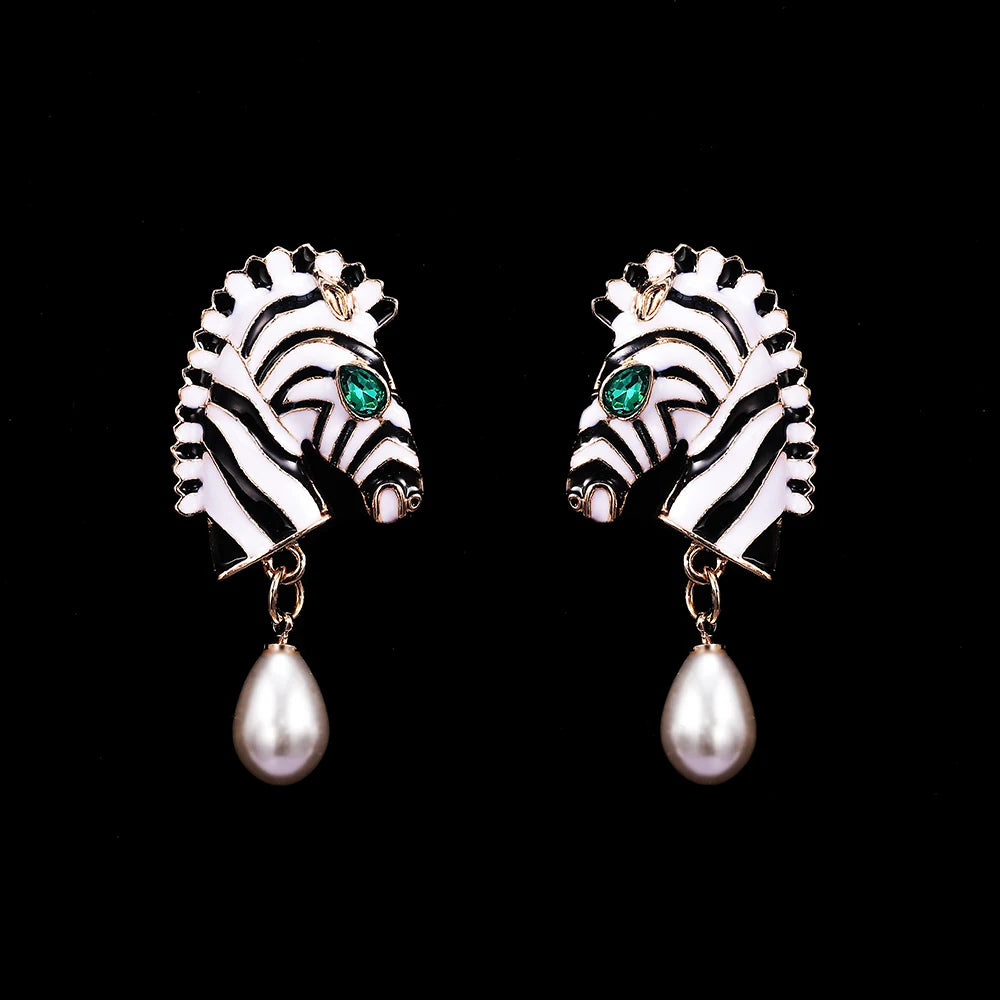 Huitan Animal Dangle Earrings – Imitation Pearl Drop Drop Dangle Earrings Axl