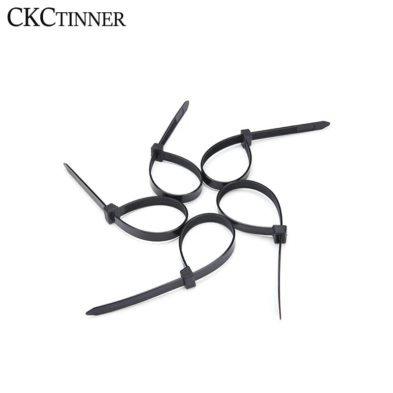 100PCS Nylon Cable Ties Self-Locking Black Zip Tie Organiser Nylon Cable Ties Axl
