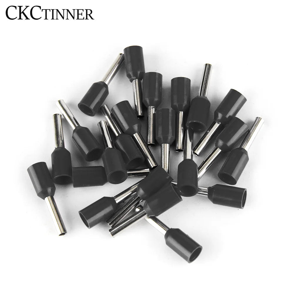 1000pcs Insulated Ferrule Cord End Wire Crimp Terminals CE Wire Ferrule Terminals Axl Black E2508