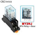 MY2NJ HH52P DPDT 8-Pin Electromagnetic Relay with Socket Base Electromagnetic Relay Axl DC 24V