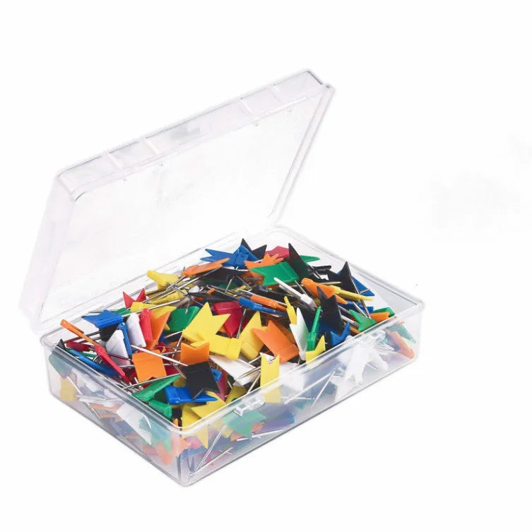 100-Piece Flag Push Pins – Long Needle Thumbtacks for Cork Board Flag Push Pins Axl colourful