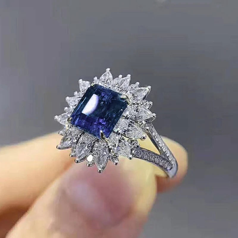 Huitan Green CZ Bridal Ring – Wedding Statement Jewelry CZ Statement Ring Axl F1531 6