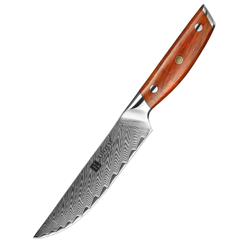 XINZUO 5" Damascus VG10 Steak Knife – Rosewood Handle Damascus Steak Knife Axl 1PCS China Mainland