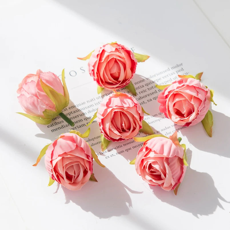 Silk Tea Bud Rose Artificial Flowers – Wedding & Home Décor Artificial Silk Flowers Axl Watermelon 50pieces