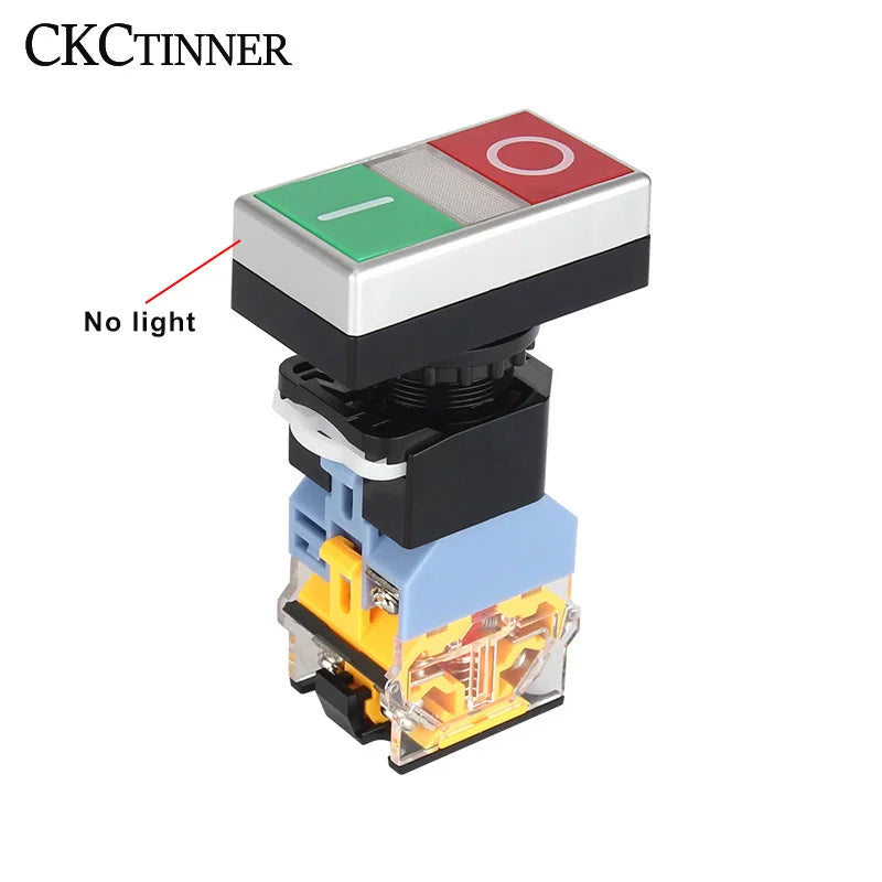 LA38-11RG 22mm Illuminated Double Push Button Switch Red Green Push Button Switch Axl No light