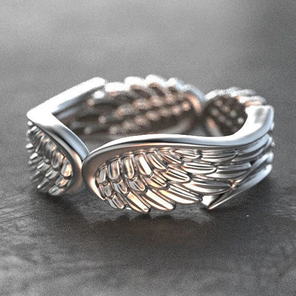 Huitan Women's Silver Wing Ring – Trendy Fashion Jewelry Fashion Ring Axl F603 Silver Plated 10