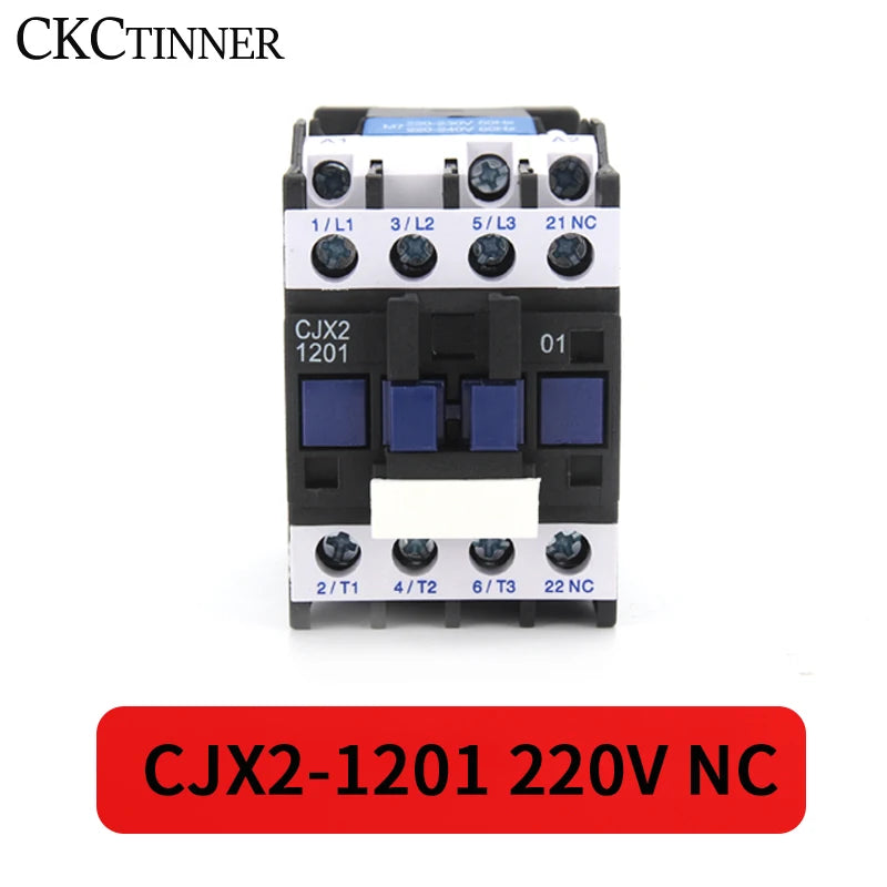 CJX2-12 AC Contactor 12A 3P+1NO DIN Rail 24V–380V CE AC Contactor Axl CJX2 220V NC