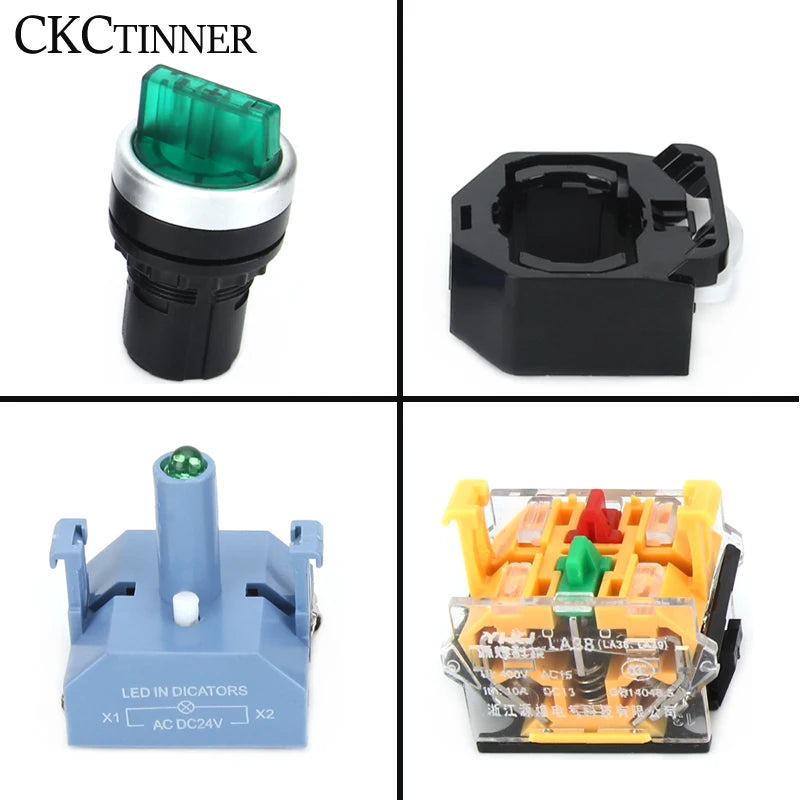 22mm Latching Rotary Selector Switch 1NO/1NC with Pilot Light Rotary Selector Switch Axl