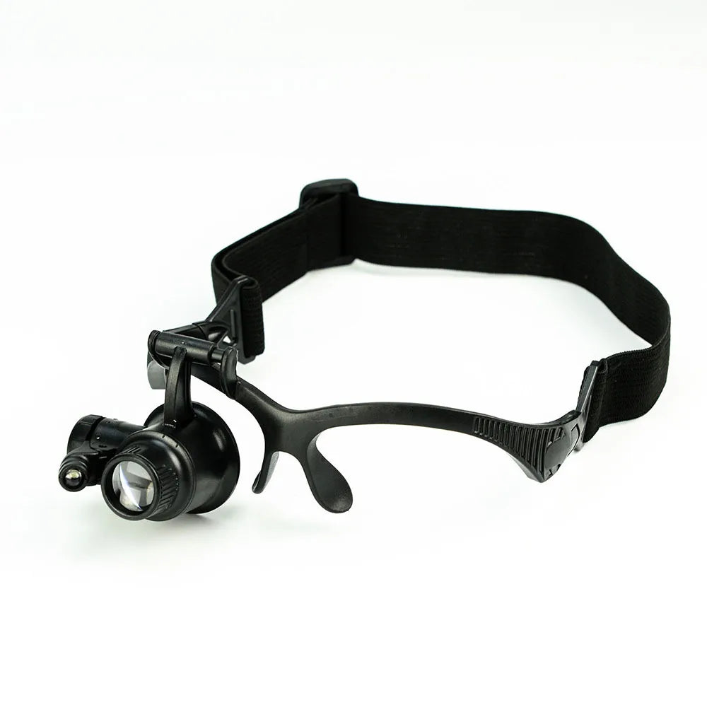 Headband Magnifying Glasses 10X–25X LED Loupe Replaceable Lens Headband Magnifier Loupe Axl