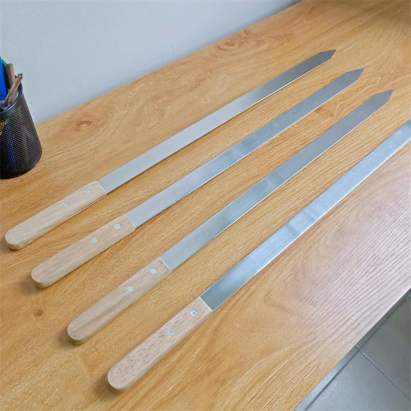 23.5" Stainless Steel BBQ Skewers with Oak Wood Handle | 2-8pc BBQ Kebab Skewers Axl