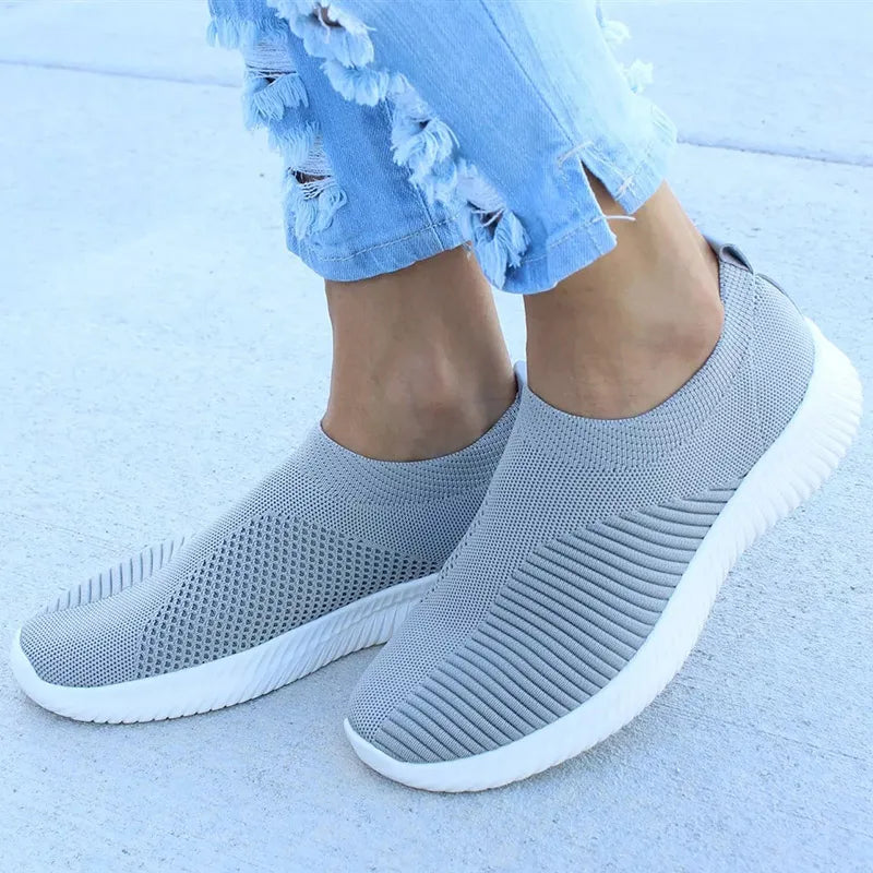 HAJINK Women's Slip-On White Canvas Sneakers | Flat Shoes Canvas Slip-On Sneakers Axl