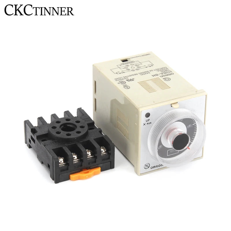 CKCTINNER H3BA-8H 8PIN Timer Relay with Base | DC24V AC220V Timer Relay Axl