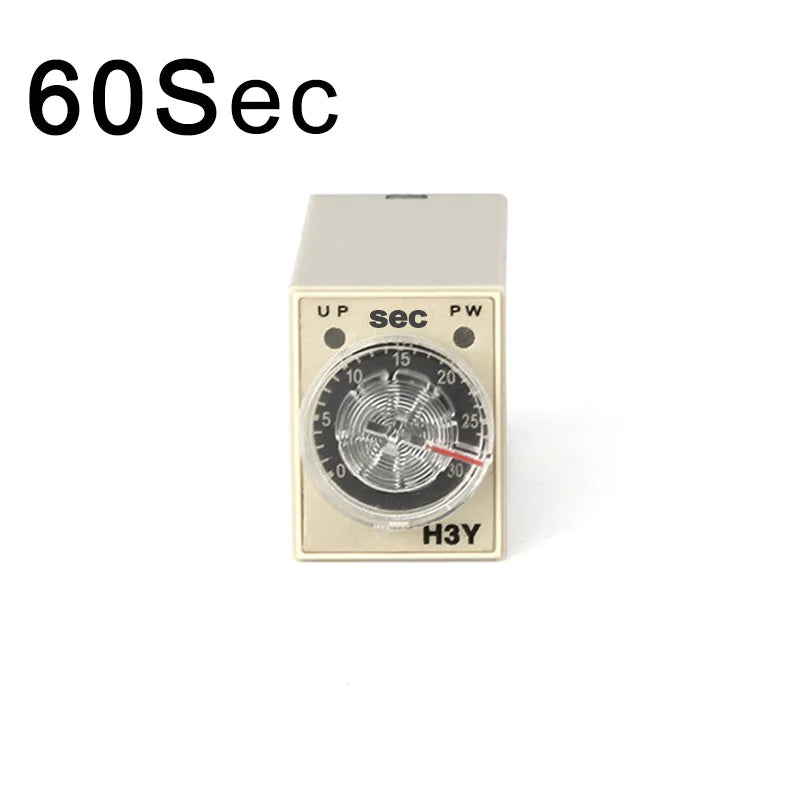 H3Y-2 AC220V Time Delay Relay Timer with 8-Pin Base Socket Time Delay Relay Axl 0-60S