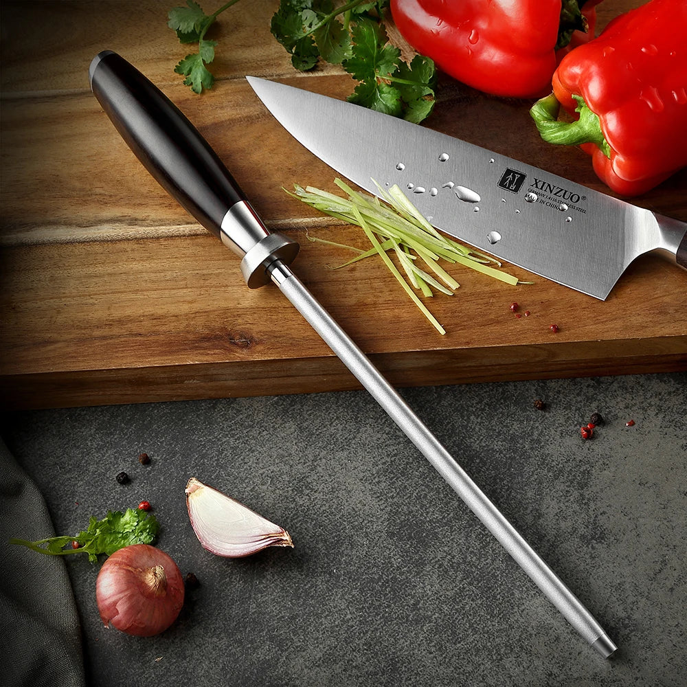 XINZUO Diamond Sharpening Rod – Professional Knife Honing Steel Knife Honing Rod Axl