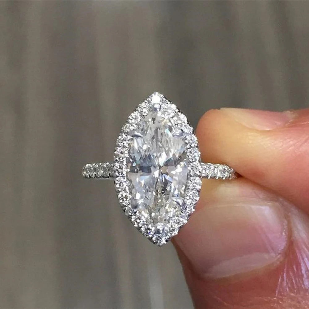 Huitan Marquise CZ Ring – Cubic Zirconia Women's Ring Fashion CZ Ring Axl