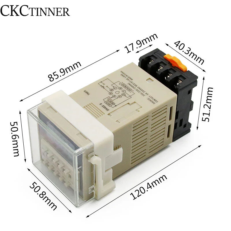 DH48S-S Programmable Timer Relay Switch 12V–380V | 0.1S–99H Timer Relay Switch Axl