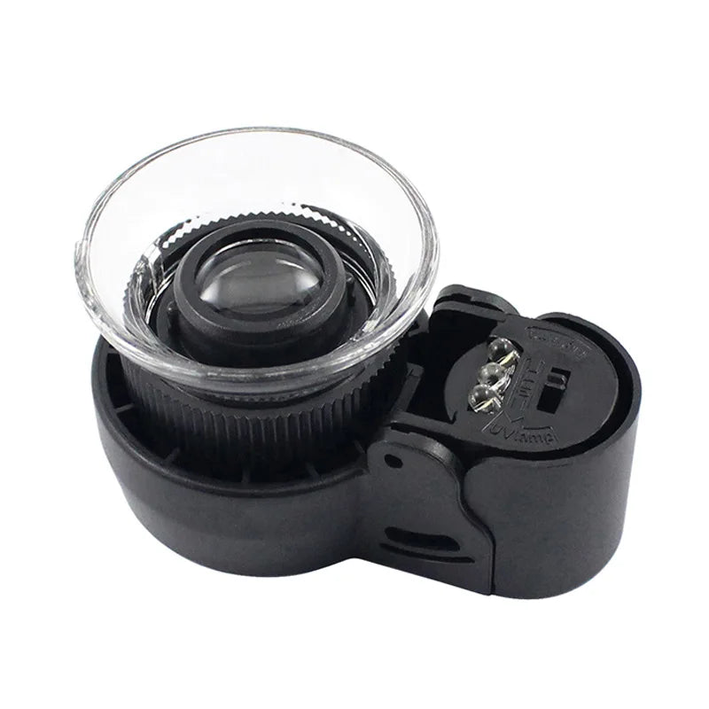 45x LED Handheld Magnifying Glass – Pocket Microscope & Holster LED Magnifying Glass Axl