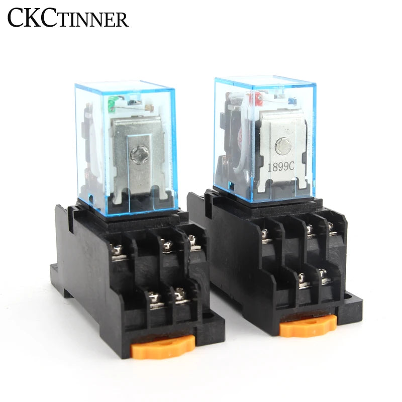 HH54P MY4NJ 14-Pin Electromagnetic Relay + PYF14A Socket Base Electromagnetic Relay Axl
