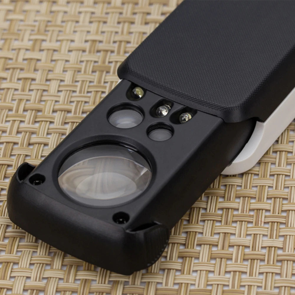 Pocket Jeweler Loupe 30/60/90x LED UV Magnifier Loupe Jeweler Loupe Magnifier Axl