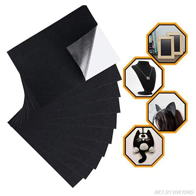Black Felt Adhesive Sheets 10 Pack – Self-Stick Craft Fabric Adhesive Craft Fabric Axl Default Title
