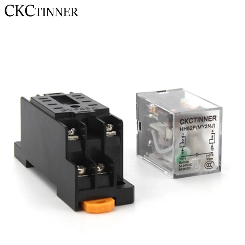 HH52P MY2NJ Plug-In Relay & PYF08A 8-Pin Socket – DPDT 5A Electromagnetic Relay Axl